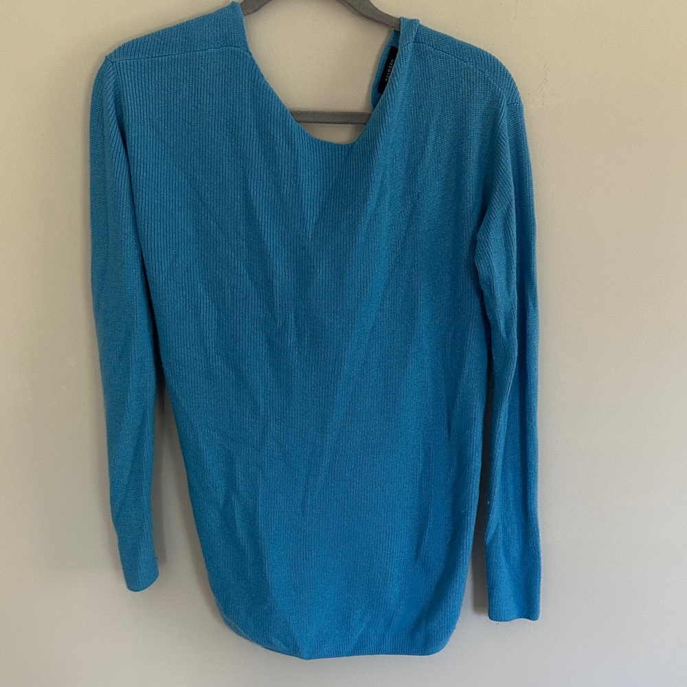 Halogen Teal V-Neck Lightweight Knit Sweater